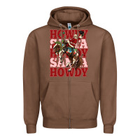 Chestnut howdy santa cowboy christmas Zipper Hoodie - MaliasSmallBusiness