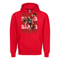 Red howdy santa cowboy christmas Zipper Hoodie - MaliasSmallBusiness