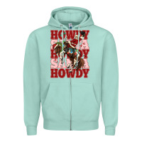 Seafoam howdy santa cowboy christmas Zipper Hoodie - MaliasSmallBusiness