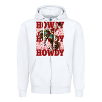 White howdy santa cowboy christmas Zipper Hoodie - MaliasSmallBusiness