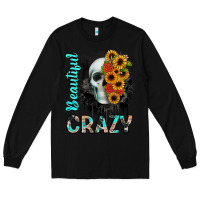 Black beautiful crazy skull Long Sleeve Tee - JahusDesignShop