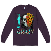 Plum beautiful crazy skull Long Sleeve Tee - JahusDesignShop