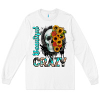 White beautiful crazy skull Long Sleeve Tee - JahusDesignShop