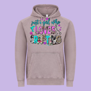Just A Girl Who Loves Crafting Vintage Hoodie Designed By Adodesignshop
