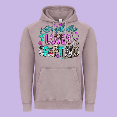 Just A Girl Who Loves Crafting Vintage Hoodie Designed By Adodesignshop