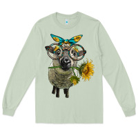 Matcha cute hempshire sheep with eyeglasses Long Sleeve Tee - LillyAllenDesigns