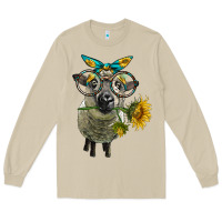 Mushroom cute hempshire sheep with eyeglasses Long Sleeve Tee - LillyAllenDesigns