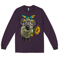 Plum cute hempshire sheep with eyeglasses Long Sleeve Tee - LillyAllenDesigns