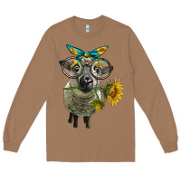 Toasted Coconut cute hempshire sheep with eyeglasses Long Sleeve Tee - LillyAllenDesigns