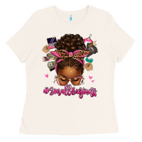 Bone small business afro messy bun Ladies Tee - texasbilliewilder