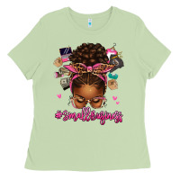 Matcha small business afro messy bun Ladies Tee - texasbilliewilder