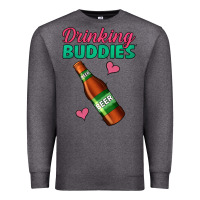 Charcoal Heather drinking buddies beer bottle Premium Sweatshirt - Jasminsmagicworld
