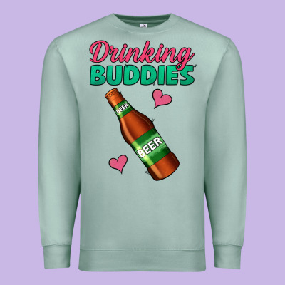 Drinking Buddies Beer Bottle Premium Sweatshirt Designed By Jasminsmagicworld