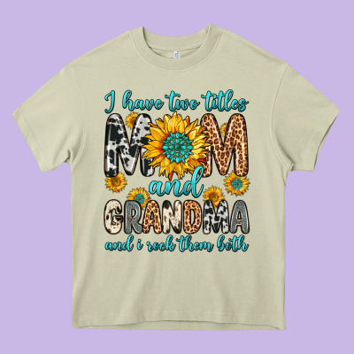 I Have Two Titles Mom And Grandma And I Rock Them Heavy Core Tee Designed By Zillion Design Studio