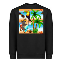 Black tropical animals seamless pattern Heavyweight Sweatshirt - BundleAndBundleShop