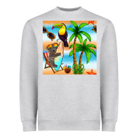 Heather Grey tropical animals seamless pattern Heavyweight Sweatshirt - BundleAndBundleShop