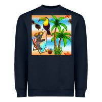 Navy tropical animals seamless pattern Heavyweight Sweatshirt - BundleAndBundleShop