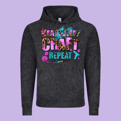Eat Sleep Craft Repeat Vintage Hoodie Designed By Adodesignshop