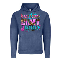 Vintage Denim eat sleep craft repeat Vintage Hoodie - AdoDesignShop