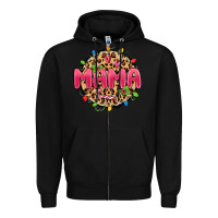Black mama christmas lights Zipper Hoodie - MaliasSmallBusiness