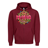Burgundy mama christmas lights Zipper Hoodie - MaliasSmallBusiness