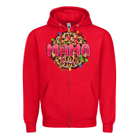Red mama christmas lights Zipper Hoodie - MaliasSmallBusiness