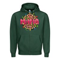 Sports Green mama christmas lights Zipper Hoodie - MaliasSmallBusiness