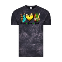 Cloud Black peace love beer Vintage Tee - AdoDesignShop