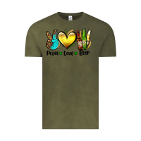 Vintage Olive peace love beer Vintage Tee - AdoDesignShop