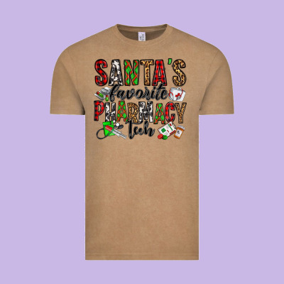 Santa's Favorite Pharmacy Tech Vintage Tee Designed By Jasminsmagicworld