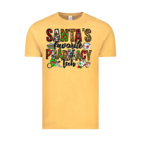 Vintage Mustard santa's favorite pharmacy tech Vintage Tee - Jasminsmagicworld