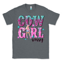 Charcoal Heather cowgirl sassy with pink cowgirl Classic Tee - NancyCooperArtShop