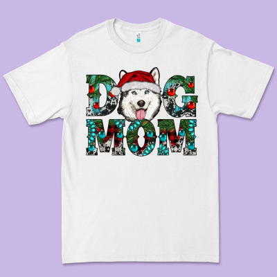 Christmas Dog Mom Husky Premium Tee Designed By Ranaportraitstore