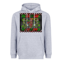 Heather Grey dead inside but it's Christmas dancing skeletons Heavyweight Hoodie - BarkalooDesign