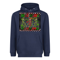 Navy dead inside but it's Christmas dancing skeletons Heavyweight Hoodie - BarkalooDesign