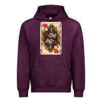 Mauve Wine King Of Hearts Cowboy Urban Hoodie - HowdyJamesFarm