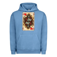 Pigment Pebble Blue King Of Hearts Cowboy Urban Hoodie - HowdyJamesFarm