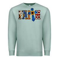 Seafoam faith  th of july cross Premium Sweatshirt - Jasminsmagicworld