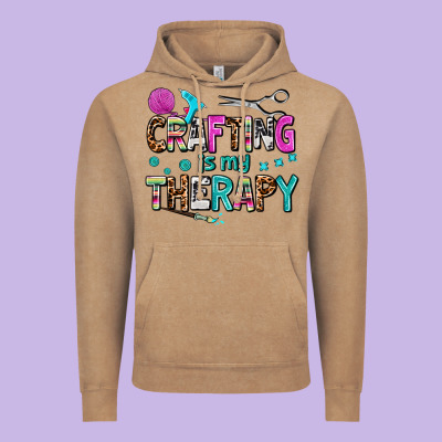 Crafting Is My Therapy Vintage Hoodie Designed By Adodesignshop
