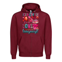 Burgundy iced coffee is my love language Zipper Hoodie - NancyCooperArtShop