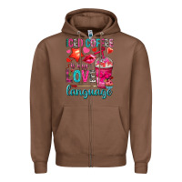 Chestnut iced coffee is my love language Zipper Hoodie - NancyCooperArtShop