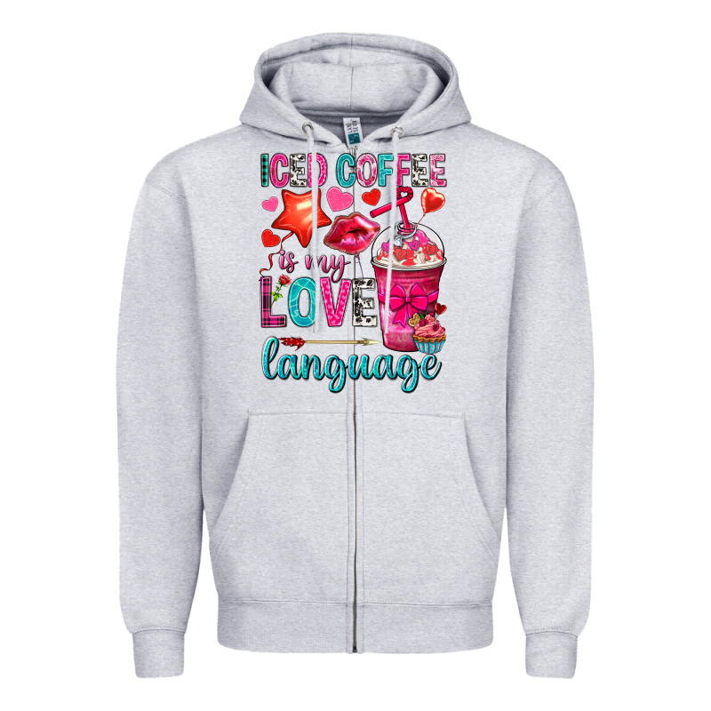 Iced Coffee Is My Love Language Zipper Hoodie by NancyCooperArtShop | Teevron