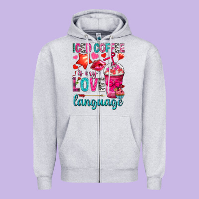 Iced Coffee Is My Love Language Zipper Hoodie Designed By Nancycooperartshop