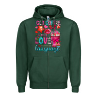 Sports Green iced coffee is my love language Zipper Hoodie - NancyCooperArtShop
