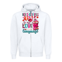 White iced coffee is my love language Zipper Hoodie - NancyCooperArtShop