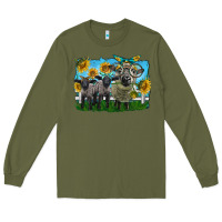Army Green cute hempshire sheep family Long Sleeve Tee - LillyAllenDesigns