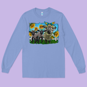 Cute Hempshire Sheep Family Long Sleeve Tee Designed By Lillyallendesigns