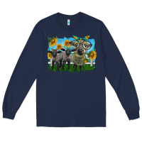 Navy cute hempshire sheep family Long Sleeve Tee - LillyAllenDesigns