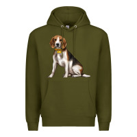 Army Green beagle with overflow Premium Hoodie - texasbilliewilder