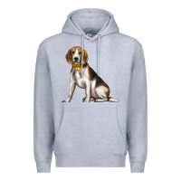 Heather Grey beagle with overflow Premium Hoodie - texasbilliewilder